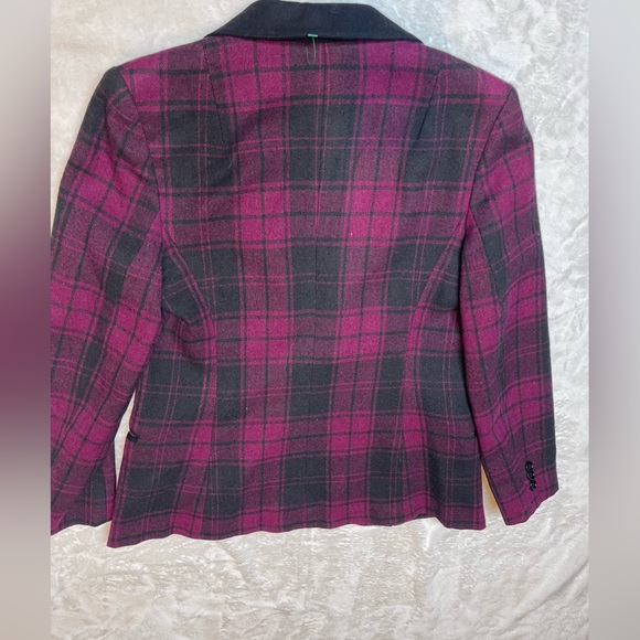 Country Suburban Purple Fuchsia Black Check Blazer 6 Vintage - Picture 2 of 7
